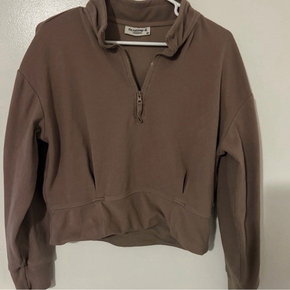 BearPaw Tops - BearPaw Taupe Quarter-Zip Sweatshirt